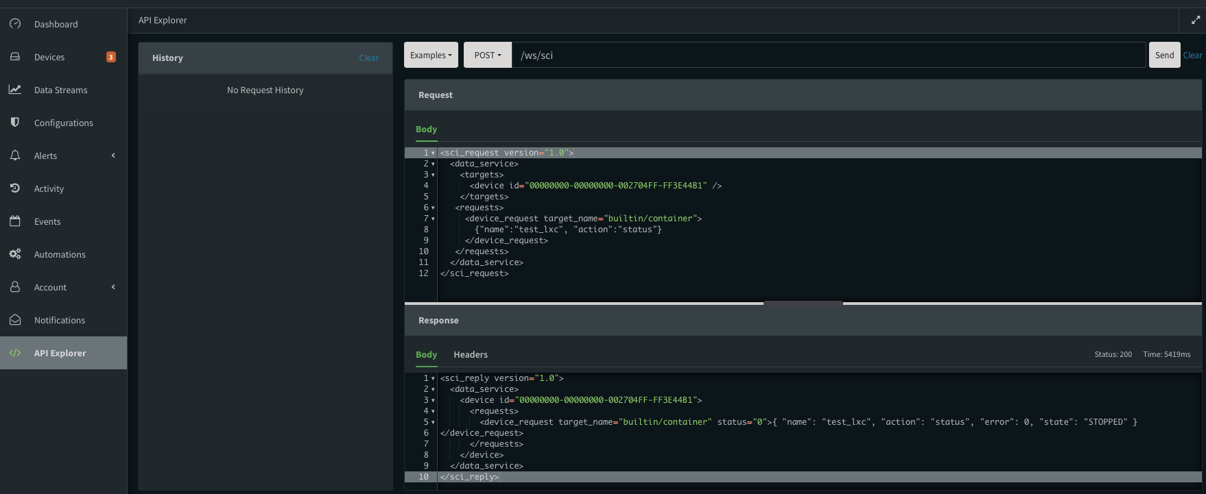 Digi containers in Digi Remote Manager dashboard