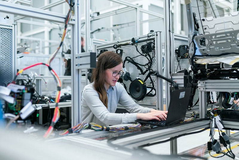 Worker in an industrial setting