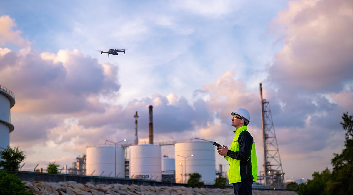 Oil and gas technologies and drone monitoring