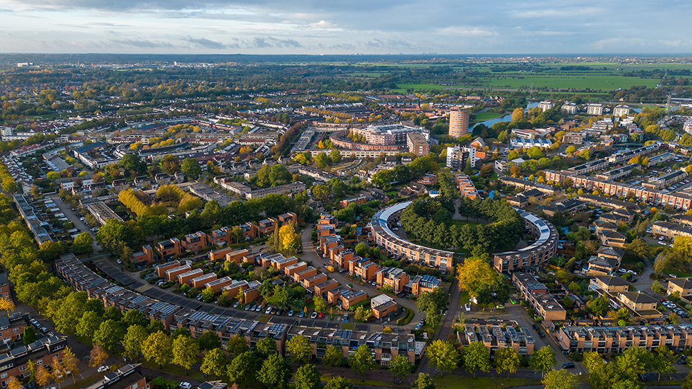 City with green spaces