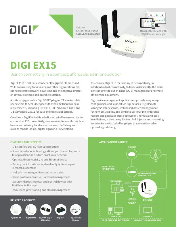 Digi Ex15 Datasheet Digi International