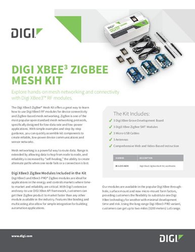 Digi Xbee 3 Zigbee Mesh Kit Datasheet Digi International