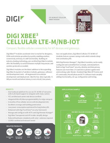 LTE-M/NB-IoT Cellular Embedded Modem | Digi XBee 3 Cellular LTE-M/NB ...