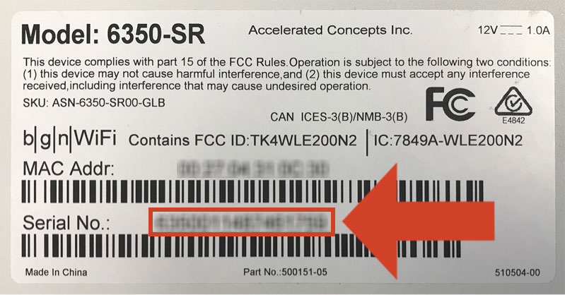 fcc id serial number