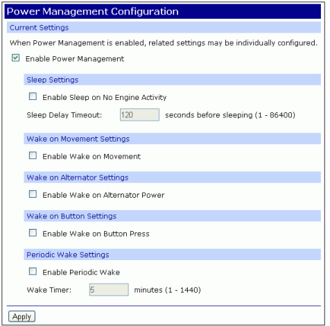 Power Management - all settings enabled