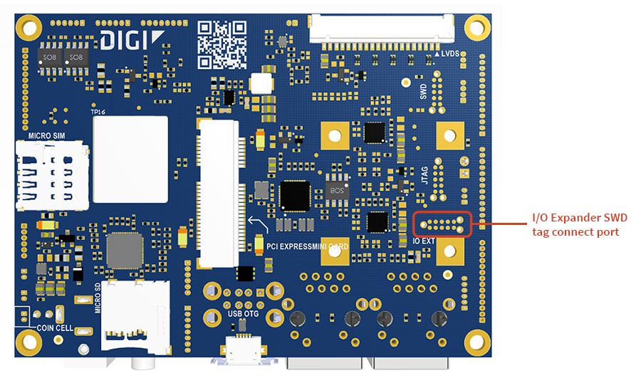 I/O expander SWD tag connect port