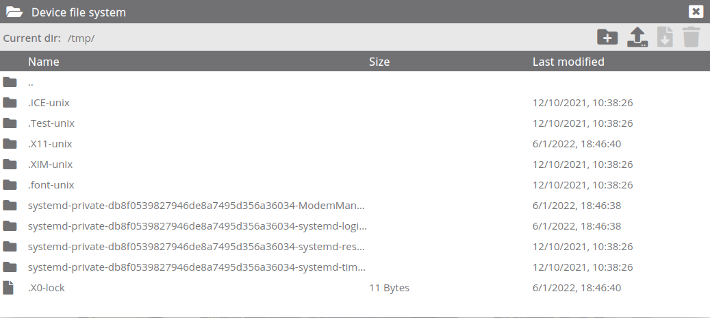 Dashboard file system explorer