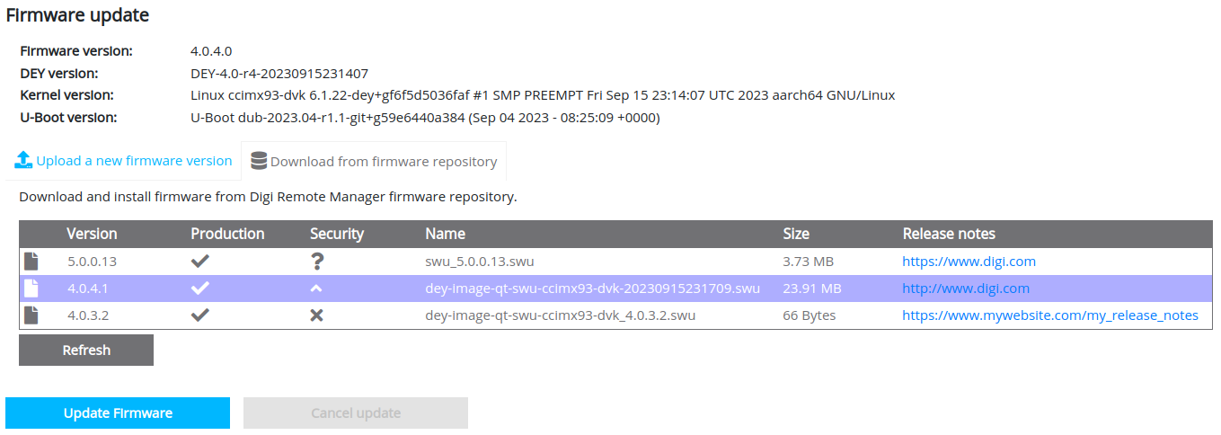 Remote Manager account firmware repository