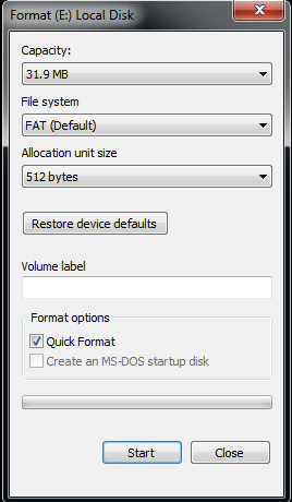 Mass storage format