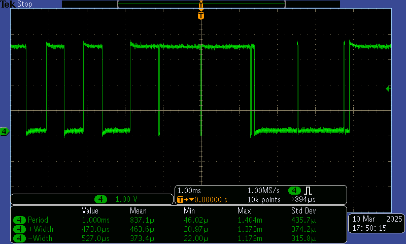 Square signal test on a non-RT system