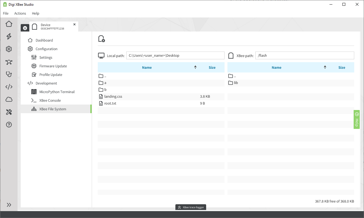 XBee Studio File System