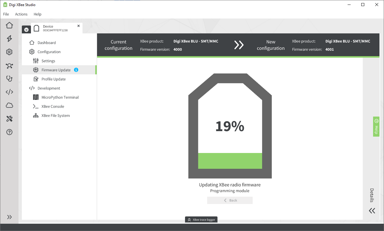 XBee Studio Firmware Update Updating